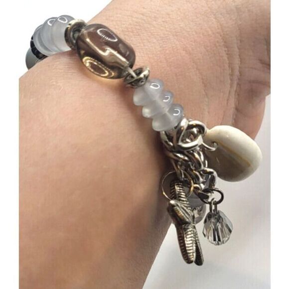 Artisan Beach Cowrie Shell and Starfish Bohemian Bracelet 6.5in - Picture 2 of 5